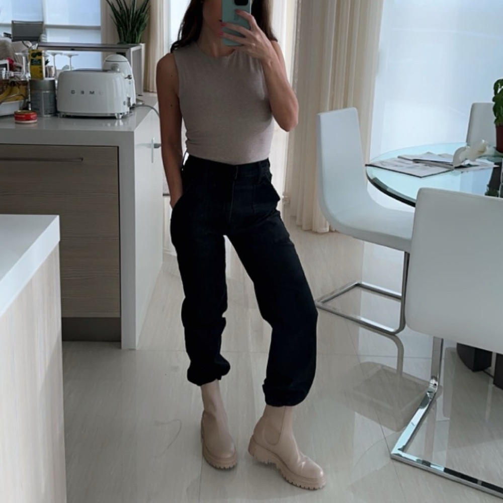 MOTHER WRAPPER PATCH SPRINGY ANKLE JEAN NOT GUILTY